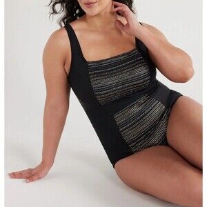 Embrace Your Curves Miracle Brands Size L Black Rona One Piece Swimsuit